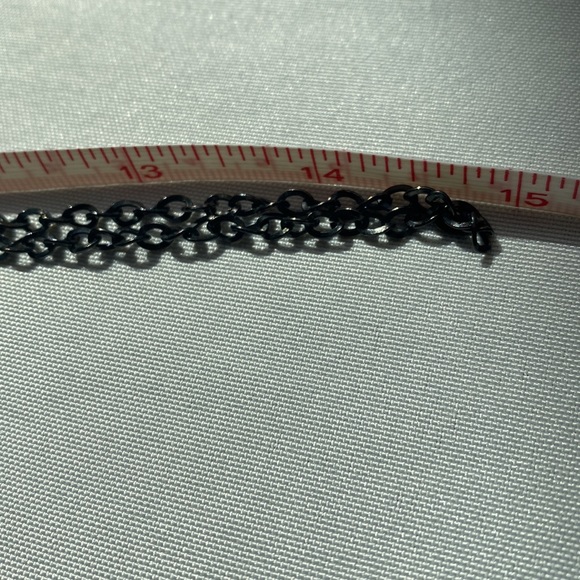 One of a kind stone necklace on dark silver chain - Picture 8 of 8